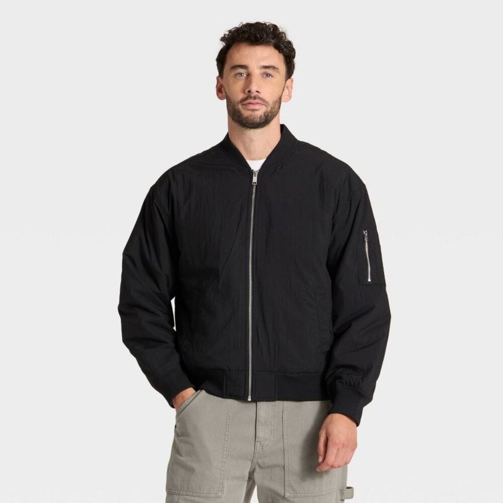 Men's Varsity Jacket - Goodfellow & Co Black L